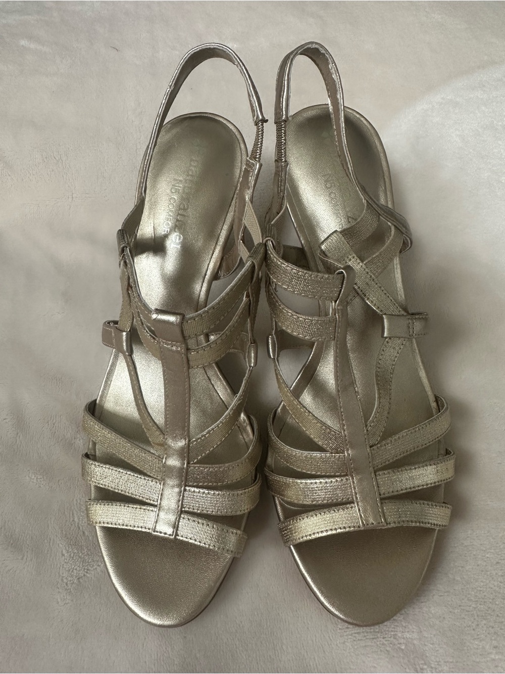 Naturalizer Metallic Gold Strappy Slingback Heels